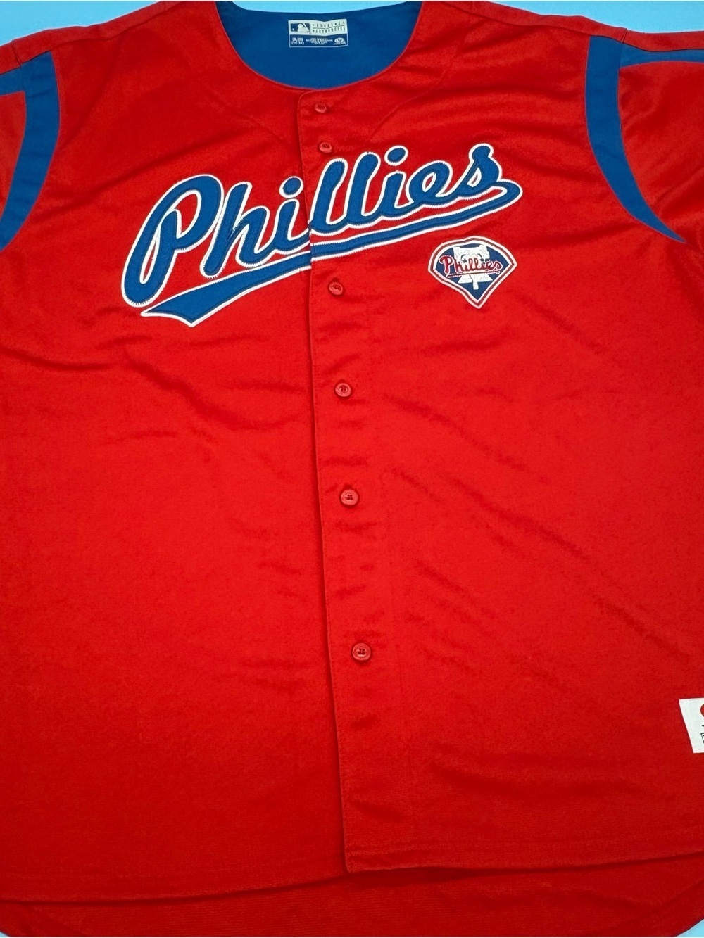 Philadelphia Phillies Stitched MLB Dynasty Series Red Button Down Jersey 2XL